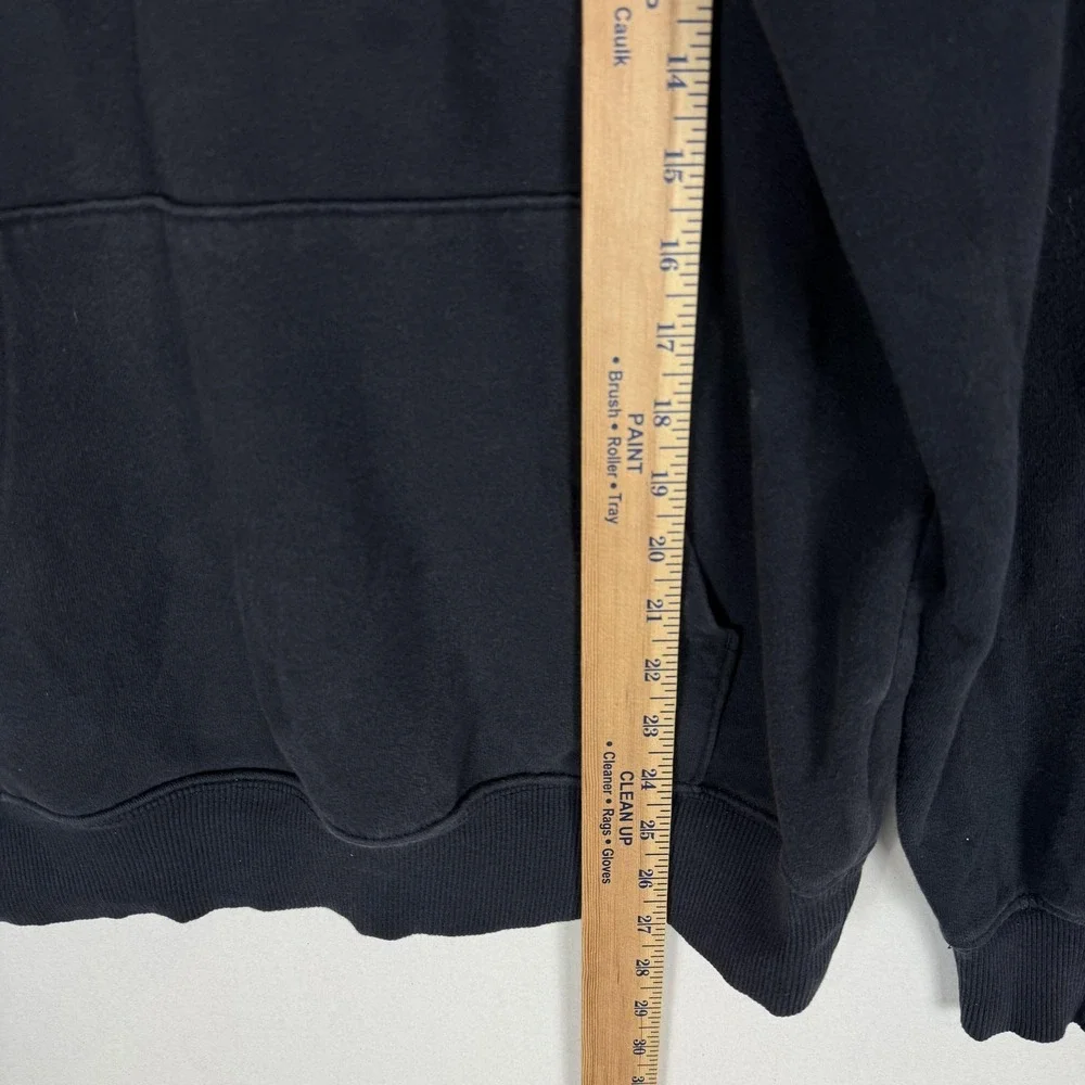 The North Face Hoodie Mens Small Black Pullover Fleece Big Logo‎ Kangaroo
